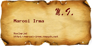 Marosi Irma névjegykártya